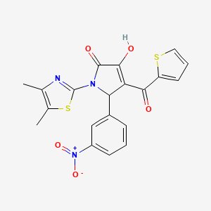molecular formula C20H15N3O5S2 B4011836 1-(4,5-dimethyl-1,3-thiazol-2-yl)-3-hydroxy-5-(3-nitrophenyl)-4-(2-thienylcarbonyl)-1,5-dihydro-2H-pyrrol-2-one 