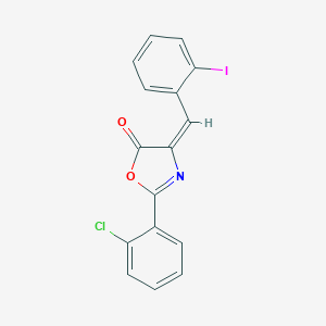 molecular formula C16H9ClINO2 B401184 2-(2-chlorophenyl)-4-(2-iodobenzylidene)-1,3-oxazol-5(4H)-one 