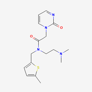 molecular formula C16H22N4O2S B4011842 N-[2-(dimethylamino)ethyl]-N-[(5-methyl-2-thienyl)methyl]-2-(2-oxopyrimidin-1(2H)-yl)acetamide 