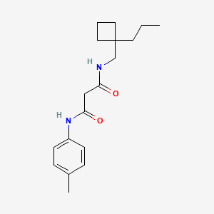 molecular formula C18H26N2O2 B4011852 N-(4-methylphenyl)-N'-[(1-propylcyclobutyl)methyl]malonamide 