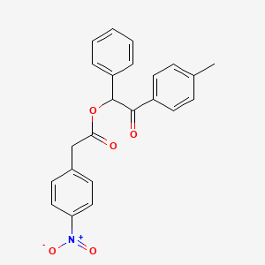 molecular formula C23H19NO5 B4011885 2-(4-methylphenyl)-2-oxo-1-phenylethyl (4-nitrophenyl)acetate 