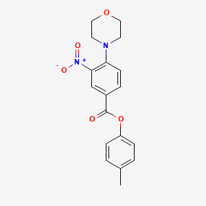 molecular formula C18H18N2O5 B4011888 4-methylphenyl 4-(4-morpholinyl)-3-nitrobenzoate 