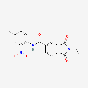 molecular formula C18H15N3O5 B4011889 2-ethyl-N-(4-methyl-2-nitrophenyl)-1,3-dioxo-5-isoindolinecarboxamide 