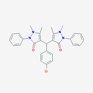 molecular formula C29H27BrN4O2 B401189 4-[(4-bromophenyl)(1,5-dimethyl-3-oxo-2-phenyl-2,3-dihydro-1H-pyrazol-4-yl)methyl]-1,5-dimethyl-2-phenyl-1,2-dihydro-3H-pyrazol-3-one 