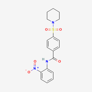 molecular formula C18H19N3O5S B4011894 N-(2-nitrophenyl)-4-(1-piperidinylsulfonyl)benzamide 
