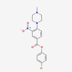 molecular formula C18H18BrN3O4 B4011895 4-bromophenyl 4-(4-methyl-1-piperazinyl)-3-nitrobenzoate 