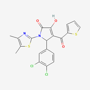 molecular formula C20H14Cl2N2O3S2 B4011909 5-(3,4-dichlorophenyl)-1-(4,5-dimethyl-1,3-thiazol-2-yl)-3-hydroxy-4-(2-thienylcarbonyl)-1,5-dihydro-2H-pyrrol-2-one 