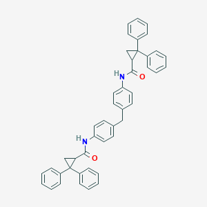 molecular formula C45H38N2O2 B401194 N-[4-(4-{[(2,2-diphenylcyclopropyl)carbonyl]amino}benzyl)phenyl]-2,2-diphenylcyclopropanecarboxamide 