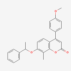 4-(4-methoxyphenyl)-8-methyl-7-(1-phenylethoxy)-2H-chromen-2-one