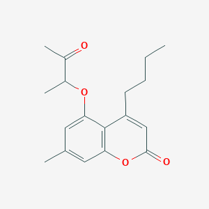 molecular formula C18H22O4 B4011950 4-butyl-7-methyl-5-(1-methyl-2-oxopropoxy)-2H-chromen-2-one 