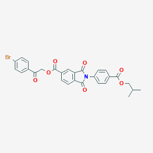 molecular formula C28H22BrNO7 B401197 2-(4-Bromophenyl)-2-oxoethyl 2-[4-(isobutoxycarbonyl)phenyl]-1,3-dioxoisoindoline-5-carboxylate 