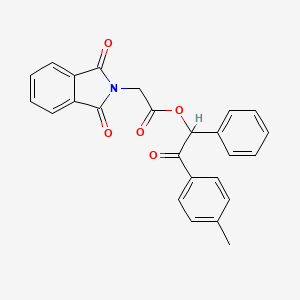 molecular formula C25H19NO5 B4011971 2-(4-methylphenyl)-2-oxo-1-phenylethyl (1,3-dioxo-1,3-dihydro-2H-isoindol-2-yl)acetate 