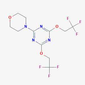 molecular formula C11H12F6N4O3 B401198 2-(4-Morpholinyl)-4,6-bis(2,2,2-trifluoroethoxy)-1,3,5-triazine 