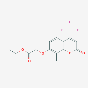 ethyl 2-{[8-methyl-2-oxo-4-(trifluoromethyl)-2H-chromen-7-yl]oxy}propanoate