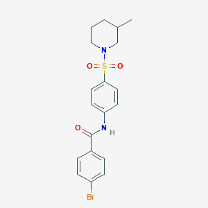 molecular formula C19H21BrN2O3S B4011990 4-bromo-N-{4-[(3-methyl-1-piperidinyl)sulfonyl]phenyl}benzamide 