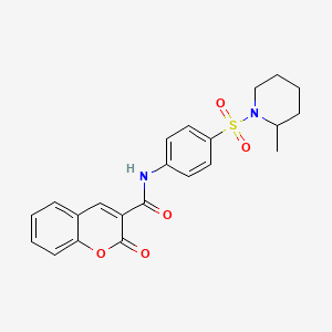 N-{4-[(2-methyl-1-piperidinyl)sulfonyl]phenyl}-2-oxo-2H-chromene-3-carboxamide