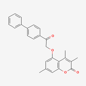 molecular formula C26H22O4 B4012016 5-[2-(4-biphenylyl)-2-oxoethoxy]-3,4,7-trimethyl-2H-chromen-2-one 