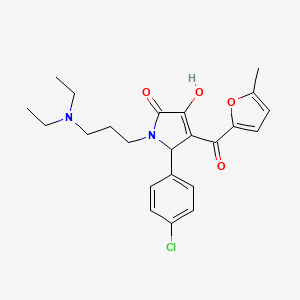 molecular formula C23H27ClN2O4 B4012020 5-(4-chlorophenyl)-1-[3-(diethylamino)propyl]-3-hydroxy-4-(5-methyl-2-furoyl)-1,5-dihydro-2H-pyrrol-2-one 