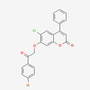 molecular formula C23H14BrClO4 B4012022 7-[2-(4-bromophenyl)-2-oxoethoxy]-6-chloro-4-phenyl-2H-chromen-2-one 