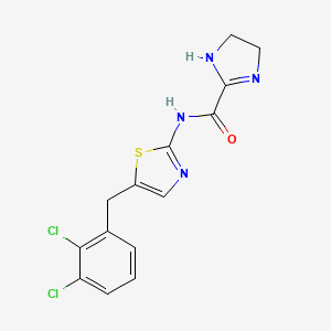 molecular formula C14H12Cl2N4OS B4012026 N-[5-(2,3-dichlorobenzyl)-1,3-thiazol-2-yl]-4,5-dihydro-1H-imidazole-2-carboxamide 