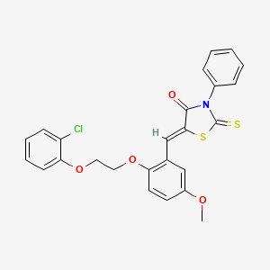 molecular formula C25H20ClNO4S2 B4012038 5-{2-[2-(2-chlorophenoxy)ethoxy]-5-methoxybenzylidene}-3-phenyl-2-thioxo-1,3-thiazolidin-4-one 