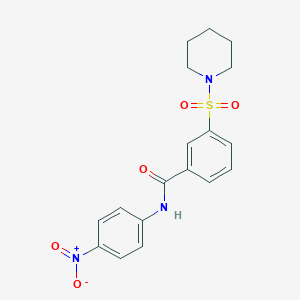 molecular formula C18H19N3O5S B401204 N~1~-(4-nitrophenyl)-3-(piperidinosulfonyl)benzamide 