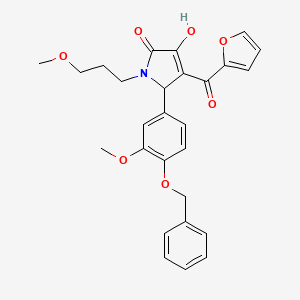 molecular formula C27H27NO7 B4012052 5-[4-(benzyloxy)-3-methoxyphenyl]-4-(2-furoyl)-3-hydroxy-1-(3-methoxypropyl)-1,5-dihydro-2H-pyrrol-2-one CAS No. 609797-06-0