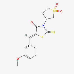molecular formula C15H15NO4S3 B4012079 3-(1,1-dioxidotetrahydro-3-thienyl)-5-(3-methoxybenzylidene)-2-thioxo-1,3-thiazolidin-4-one 