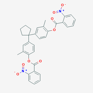 molecular formula C33H28N2O8 B401210 4-{1-[4-({2-Nitrobenzoyl}oxy)-3-methylphenyl]cyclopentyl}-2-methylphenyl 2-nitrobenzoate 