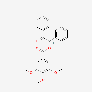 molecular formula C25H24O6 B4012112 2-(4-methylphenyl)-2-oxo-1-phenylethyl 3,4,5-trimethoxybenzoate 