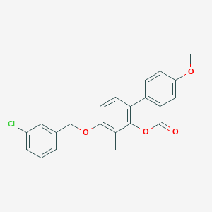 molecular formula C22H17ClO4 B4012136 3-[(3-chlorobenzyl)oxy]-8-methoxy-4-methyl-6H-benzo[c]chromen-6-one 