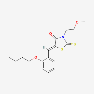 molecular formula C17H21NO3S2 B4012139 5-(2-butoxybenzylidene)-3-(2-methoxyethyl)-2-thioxo-1,3-thiazolidin-4-one 