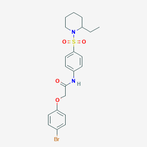 molecular formula C21H25BrN2O4S B4012143 2-(4-bromophenoxy)-N-{4-[(2-ethyl-1-piperidinyl)sulfonyl]phenyl}acetamide 