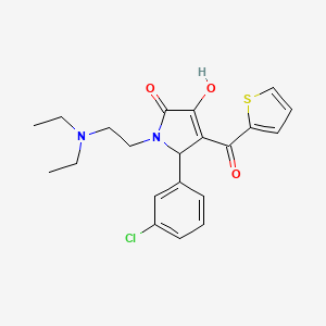 molecular formula C21H23ClN2O3S B4012146 5-(3-chlorophenyl)-1-[2-(diethylamino)ethyl]-3-hydroxy-4-(2-thienylcarbonyl)-1,5-dihydro-2H-pyrrol-2-one 