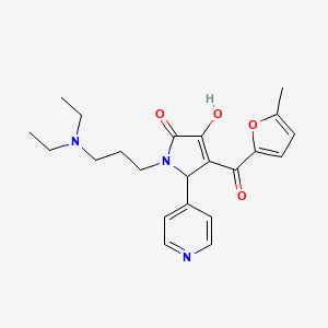 molecular formula C22H27N3O4 B4012147 1-[3-(diethylamino)propyl]-3-hydroxy-4-(5-methyl-2-furoyl)-5-(4-pyridinyl)-1,5-dihydro-2H-pyrrol-2-one 