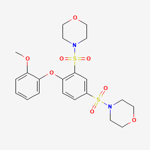 molecular formula C21H26N2O8S2 B4012156 4,4'-{[4-(2-methoxyphenoxy)-1,3-phenylene]disulfonyl}dimorpholine 