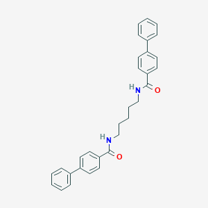 molecular formula C31H30N2O2 B401216 N-{5-[([1,1'-biphenyl]-4-ylcarbonyl)amino]pentyl}[1,1'-biphenyl]-4-carboxamide 