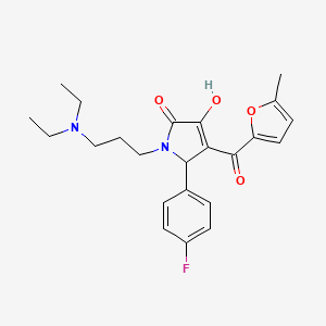 molecular formula C23H27FN2O4 B4012160 1-[3-(diethylamino)propyl]-5-(4-fluorophenyl)-3-hydroxy-4-(5-methyl-2-furoyl)-1,5-dihydro-2H-pyrrol-2-one 