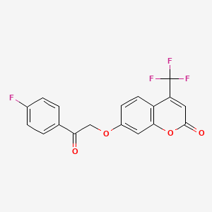 molecular formula C18H10F4O4 B4012167 7-[2-(4-fluorophenyl)-2-oxoethoxy]-4-(trifluoromethyl)-2H-chromen-2-one 