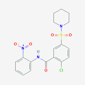 2-chloro-N-(2-nitrophenyl)-5-(1-piperidinylsulfonyl)benzamide