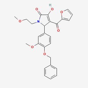 molecular formula C26H25NO7 B4012181 5-[4-(benzyloxy)-3-methoxyphenyl]-4-(2-furoyl)-3-hydroxy-1-(2-methoxyethyl)-1,5-dihydro-2H-pyrrol-2-one 