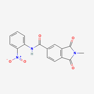 molecular formula C16H11N3O5 B4012199 2-methyl-N-(2-nitrophenyl)-1,3-dioxo-5-isoindolinecarboxamide 