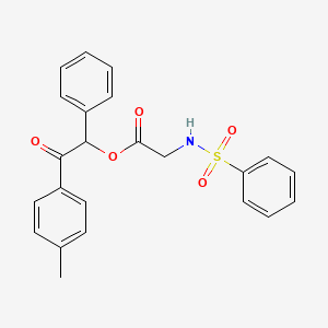 molecular formula C23H21NO5S B4012201 2-(4-methylphenyl)-2-oxo-1-phenylethyl N-(phenylsulfonyl)glycinate 