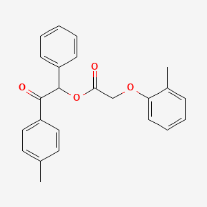 molecular formula C24H22O4 B4012220 2-(4-methylphenyl)-2-oxo-1-phenylethyl (2-methylphenoxy)acetate 