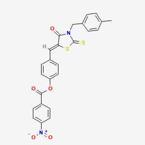 molecular formula C25H18N2O5S2 B4012258 4-{[3-(4-methylbenzyl)-4-oxo-2-thioxo-1,3-thiazolidin-5-ylidene]methyl}phenyl 4-nitrobenzoate 