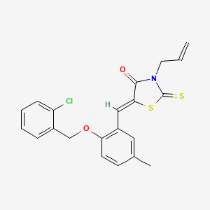 molecular formula C21H18ClNO2S2 B4012265 3-allyl-5-{2-[(2-chlorobenzyl)oxy]-5-methylbenzylidene}-2-thioxo-1,3-thiazolidin-4-one 