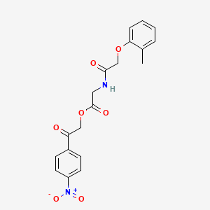 molecular formula C19H18N2O7 B4012302 2-(4-nitrophenyl)-2-oxoethyl N-[(2-methylphenoxy)acetyl]glycinate 