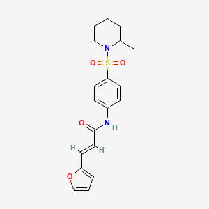 molecular formula C19H22N2O4S B4012308 3-(2-furyl)-N-{4-[(2-methyl-1-piperidinyl)sulfonyl]phenyl}acrylamide 