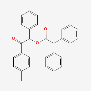molecular formula C29H24O3 B4012314 2-(4-methylphenyl)-2-oxo-1-phenylethyl diphenylacetate 