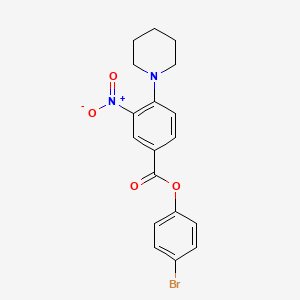 molecular formula C18H17BrN2O4 B4012329 4-bromophenyl 3-nitro-4-(1-piperidinyl)benzoate 